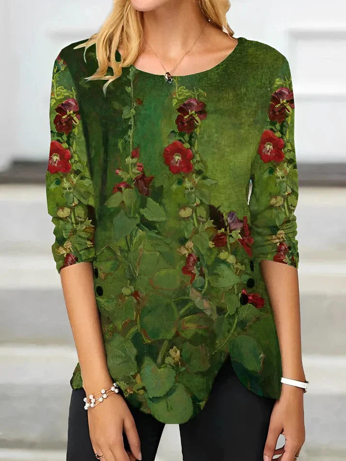 Roxanne - Langarmhemd mit Blumendruck