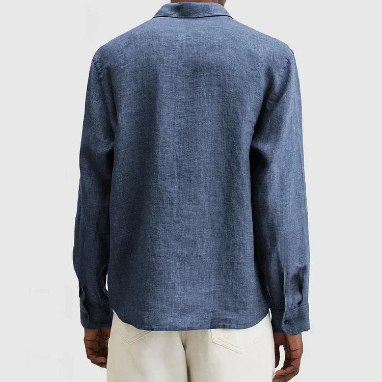Brenton - Langärmeliges Leinenhemd aus Baumwolle