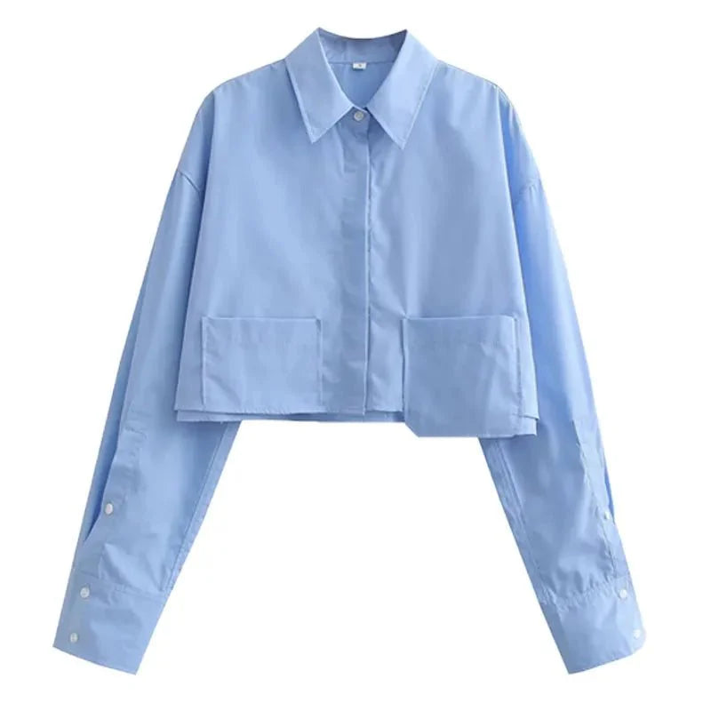 Kaleen - Langärmliges Hemd - Gekürzter Schnitt - Bluse - Weiß - Müller Mode