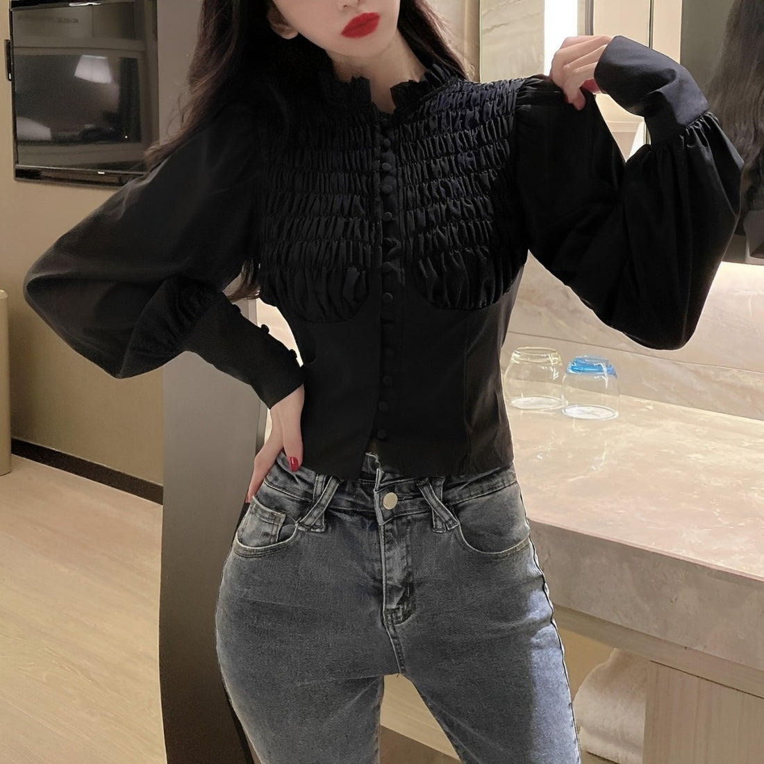 Alva - Pendlerbluse mit lockeren Ärmeln