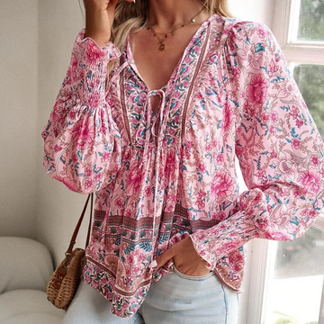 Nami - Modische Damen Bluse mit Blumenmuster  Stilvolles Oberteil
