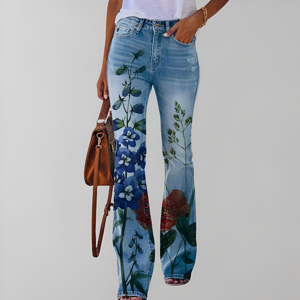 Bethanie - gerade Jeans mit Blumendruck