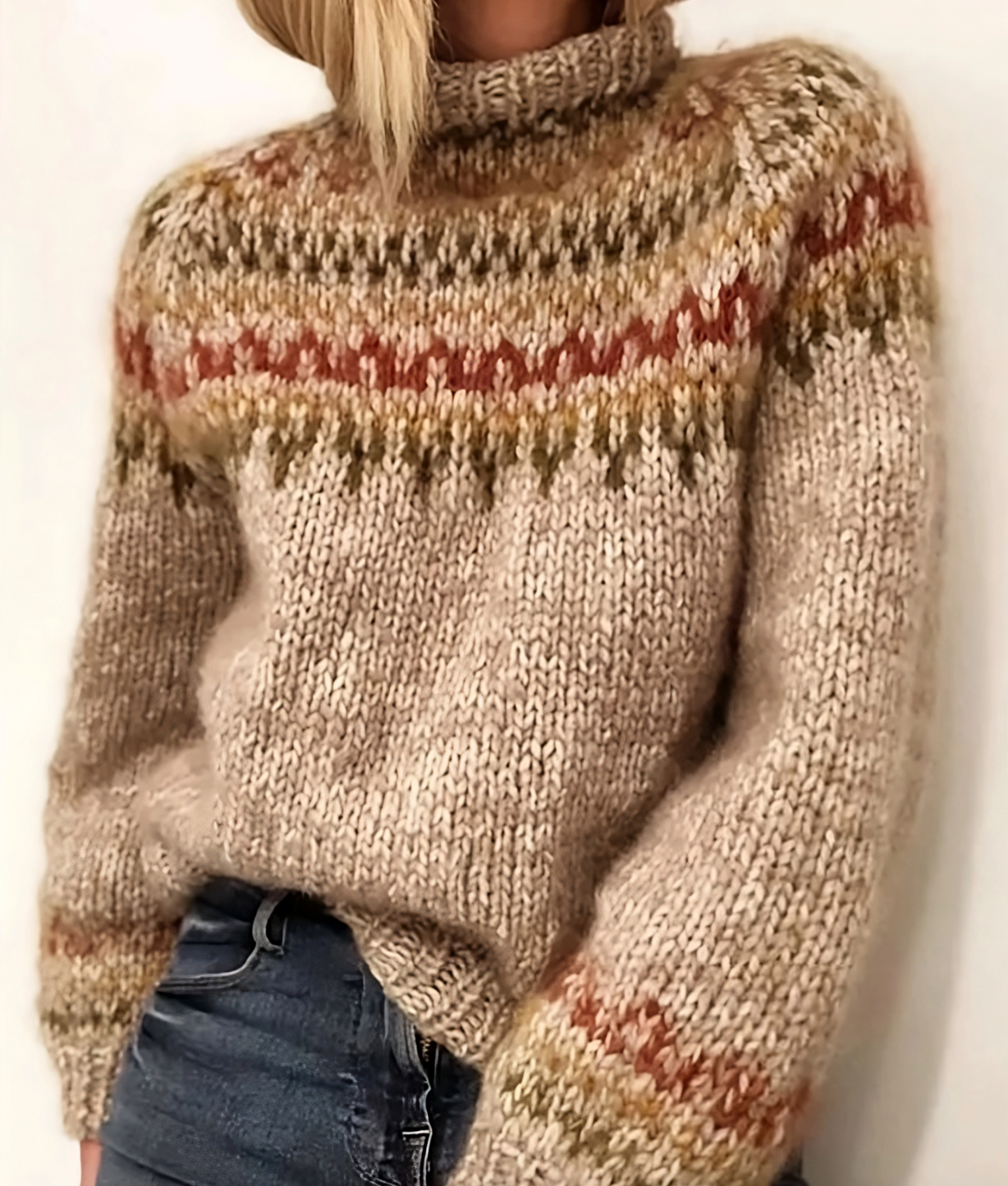 Oona - Isländischer Wollpullover mit Rollkragen