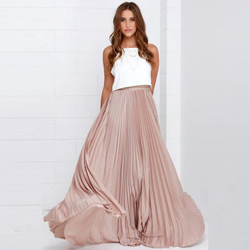 Diandra - Chiffon Plissee Maxirock Boho Retro
