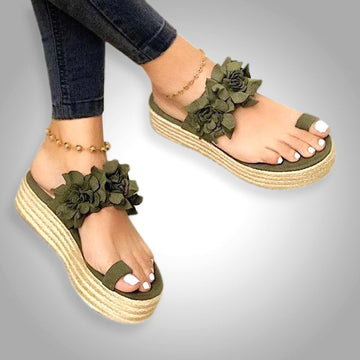 Carla - Elegante Damen Blumen Sandalen Florale Akzente