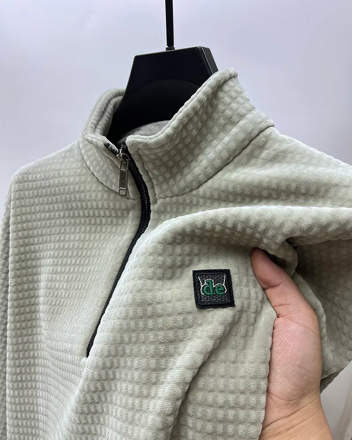 Matthew - Alpaka Fleece Pullover Luxus Halbreißverschluss
