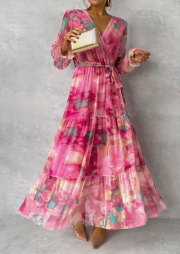 Ava - Aquarell-Maxikleid, Sommerlicher Traum