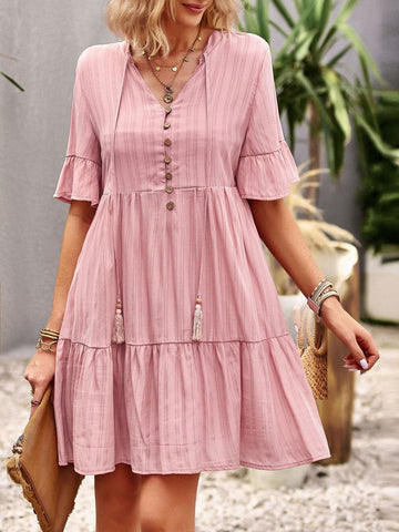 Clara - Elegantes rosa Sommerkleid für stilvolle Anlässe