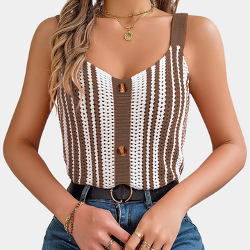 Shantal - Schickes Offenes Strick Sommer Top