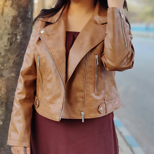 Bikerjacke aus Kunstleder