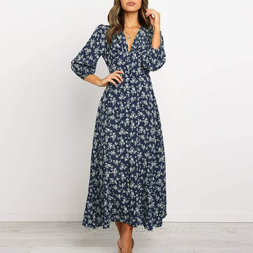 Vanessa - Elegantes Damen Maxikleid Fließender Stil