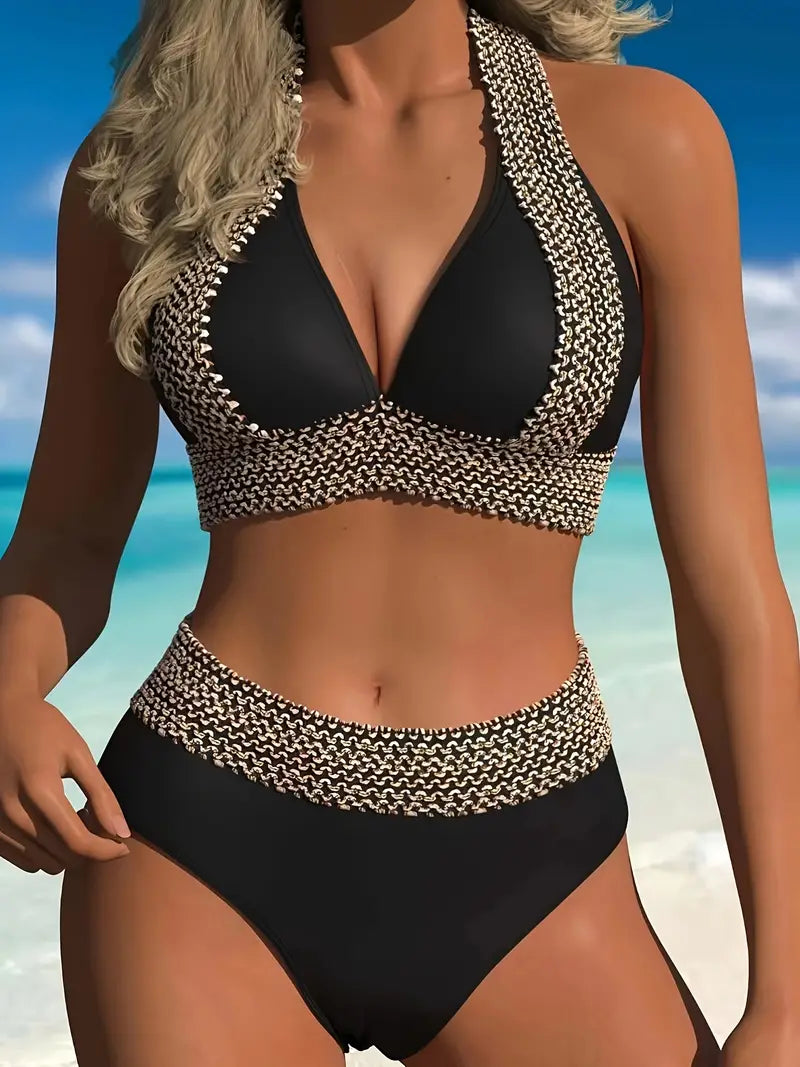 Carmel - Masche Detail Halfter 2 Stück Bikini