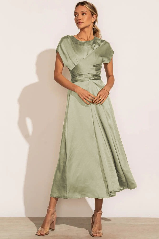 Vanessa - schickes Midikleid aus Satin-Seide